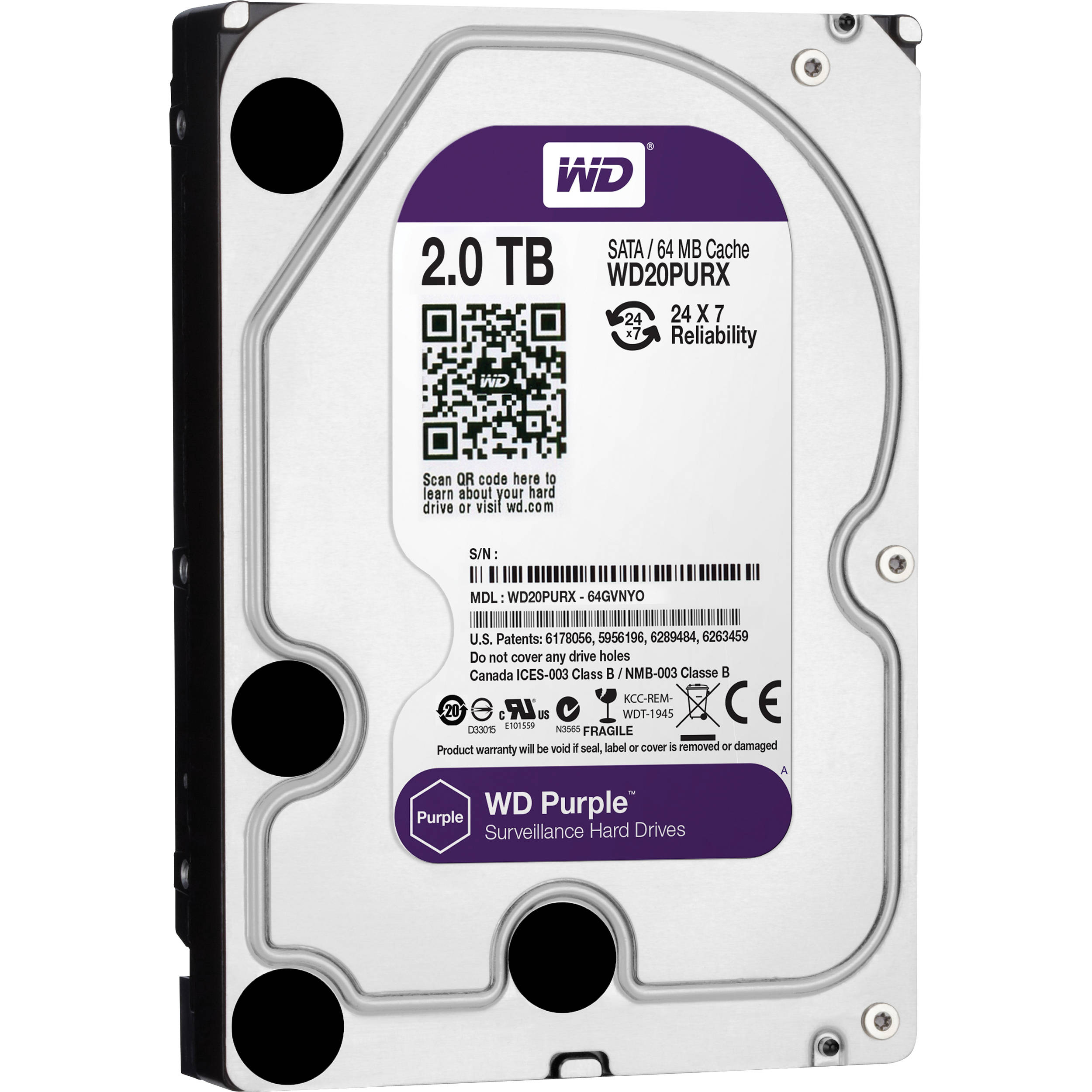 HD WD20PURX 2TB 64MB WD PURPLE SATA6Gbs