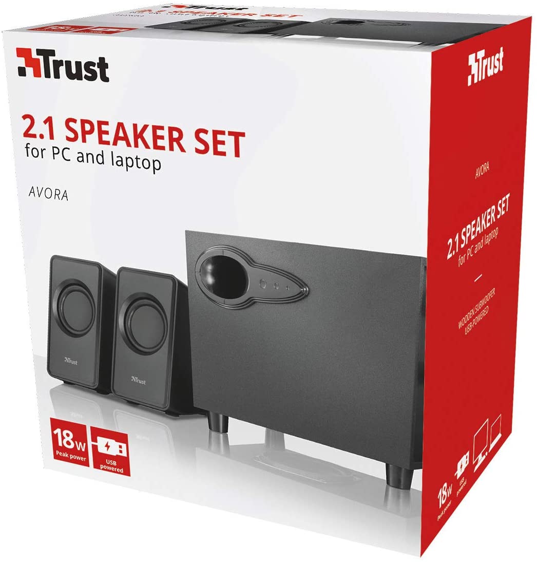 SPEAKER TRUST 2.1 18W SUBWOOFER NERO