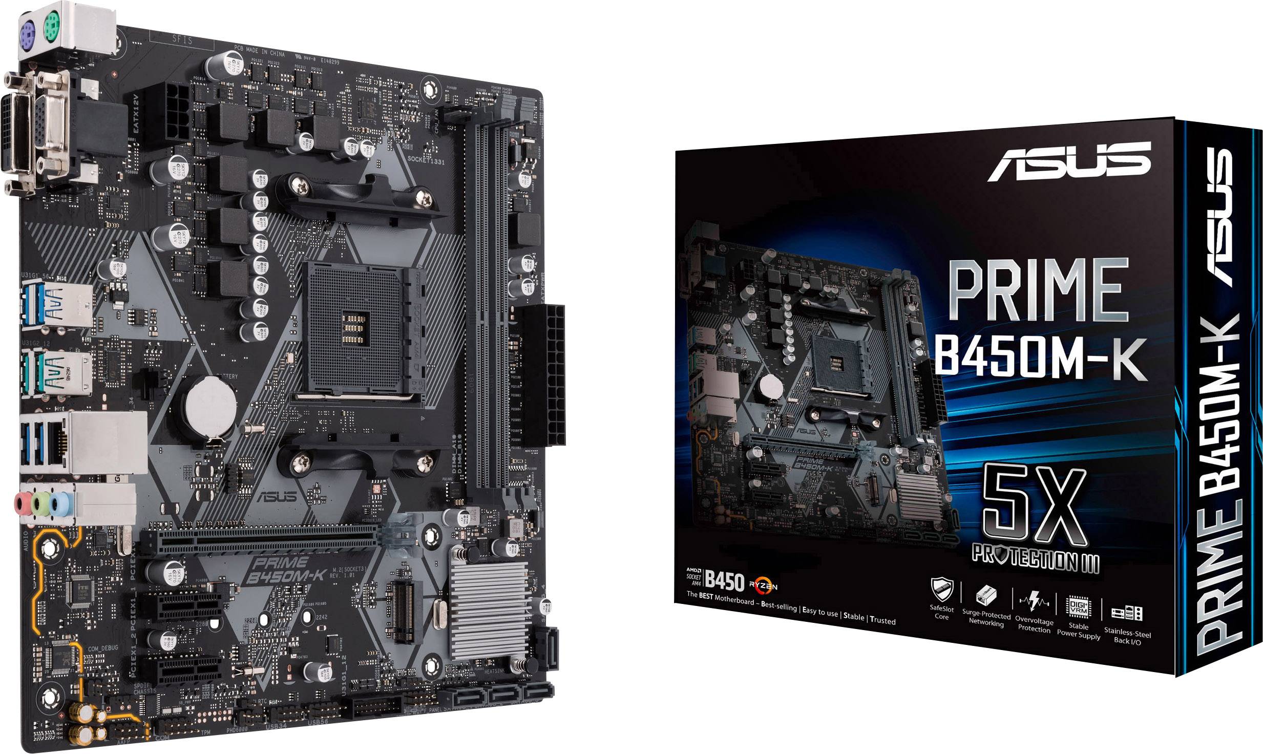 MB ASUS PRIME B450M-K DDR4 USB 3.0