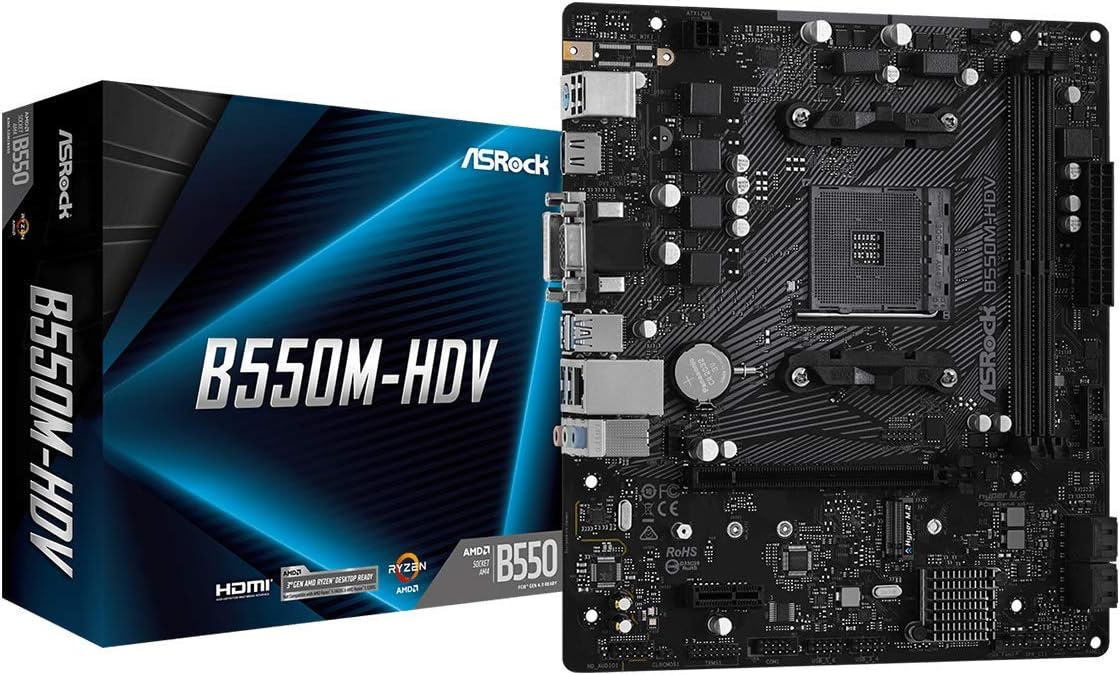 MB ASROCK B550M HDV AM4 DDR4 M.2 M.ATX