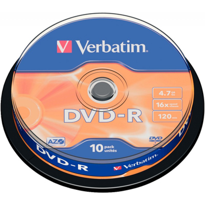 DVD+R VERBATIM 16X 4.7GB 10PZ 120 MINUTI