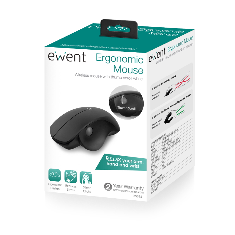 MOUSE ERGONIMIC EWENT SILENT WIRELESS