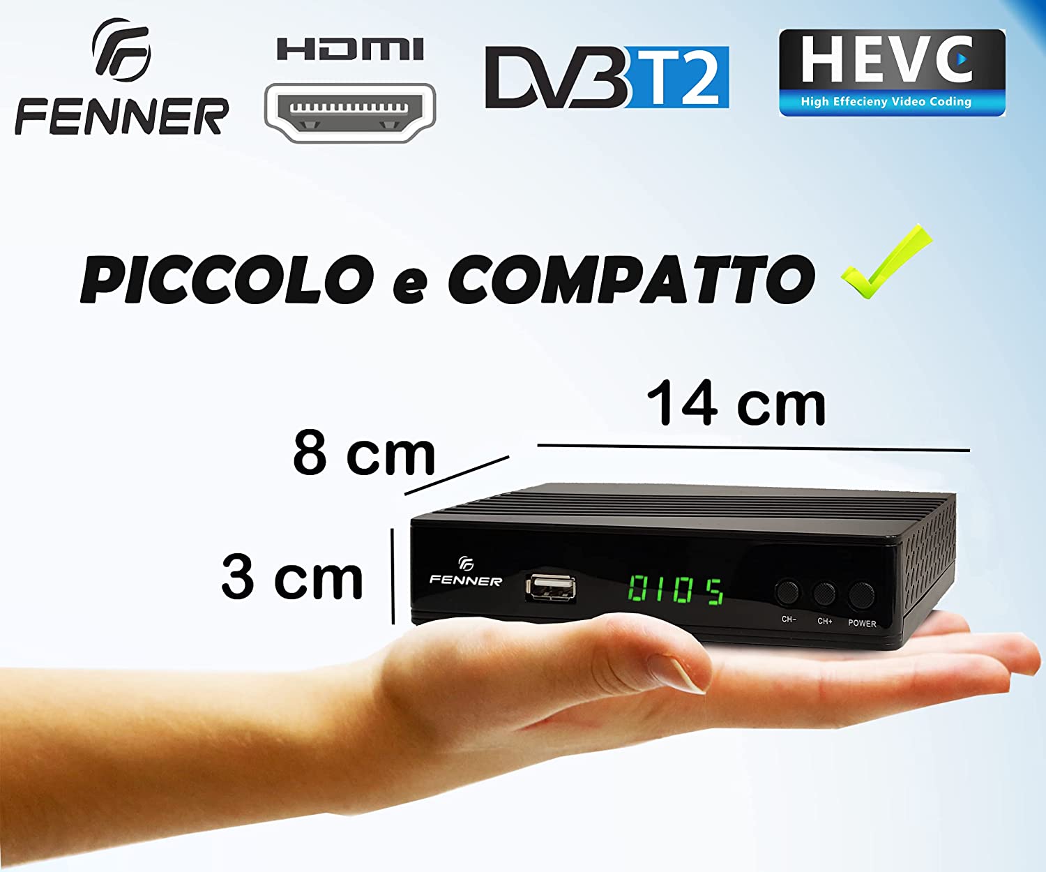 DECODER DVBT-2 FENNER 1080P USB HDMI 