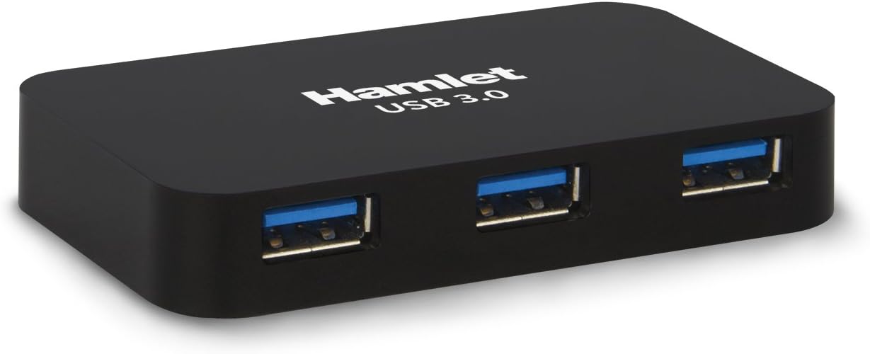 HUB USB HAMLET USB 3.0 + ALIMENTATORE