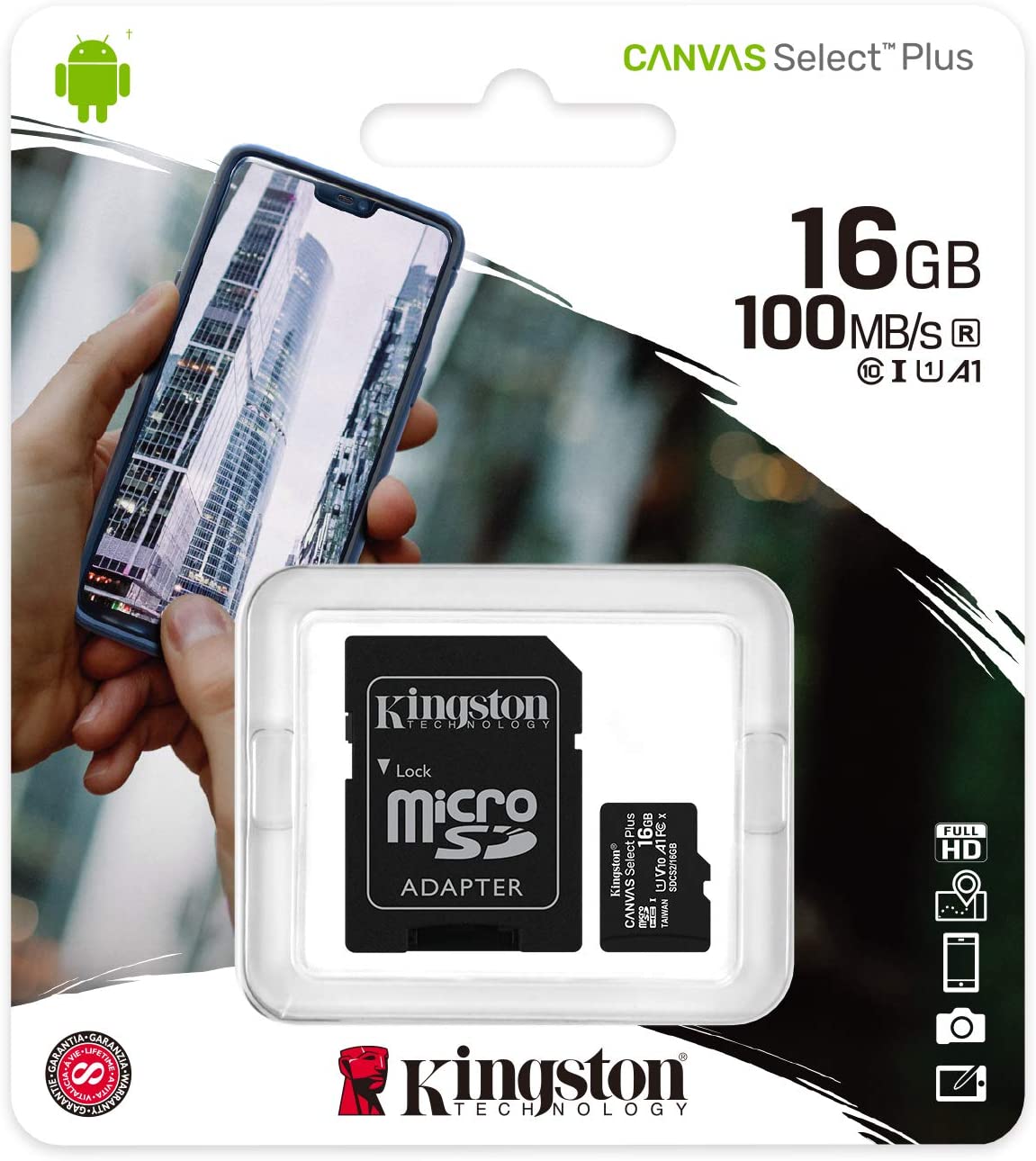 MEMORY CARD KINGSTON microSDHC 16GB CL10 IA1