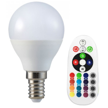 V-TAC LAMPADINA RGB LED E14 3.5W + TELECOMANDO
