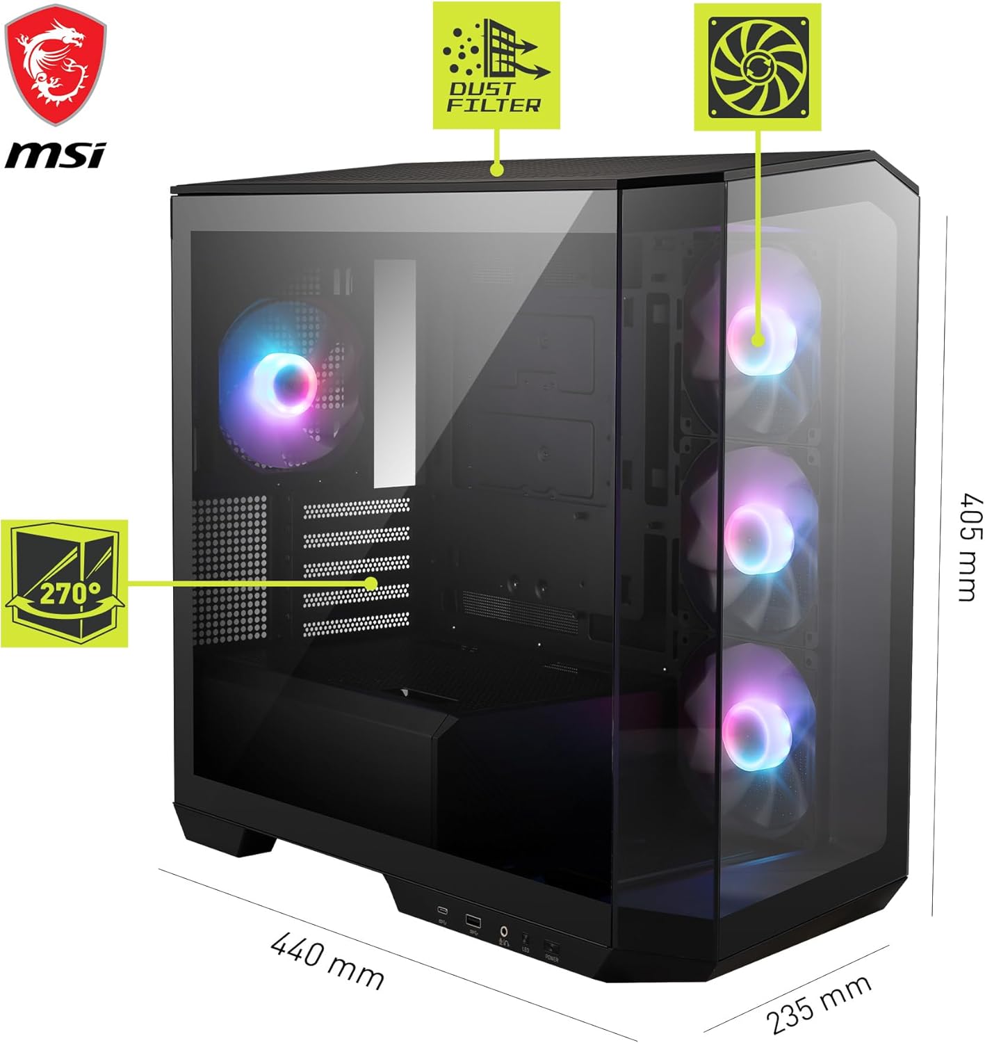 BOX MSI MAG FORGE M100R PANO GAMIN RGB