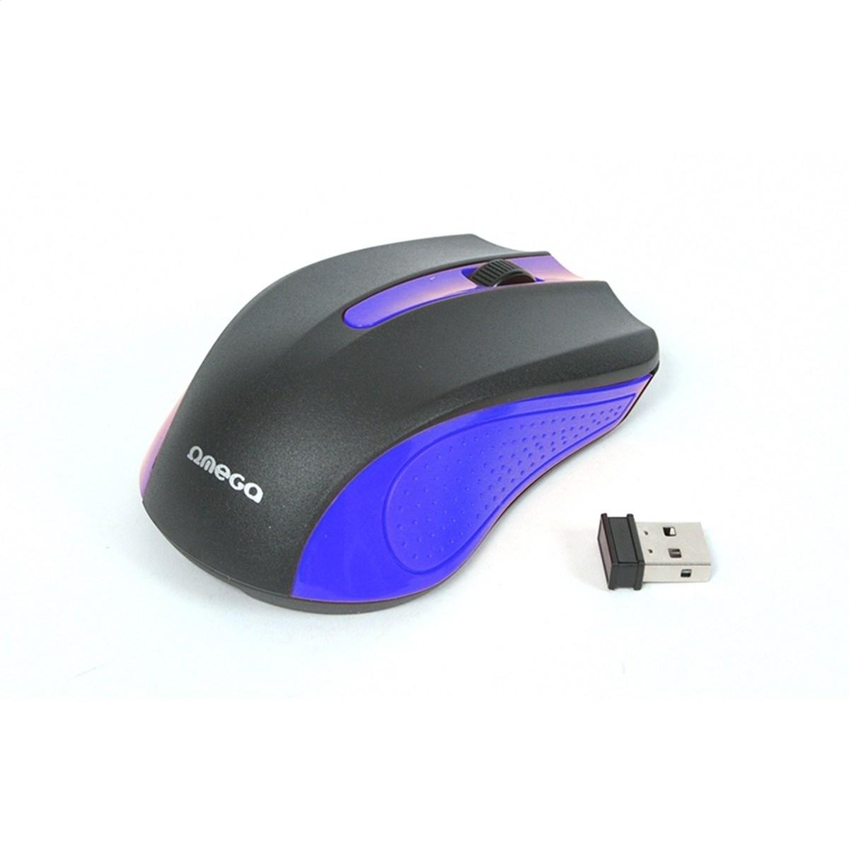 MOUSE  WIRELESS OMEGA 1000DPI BLU/RED