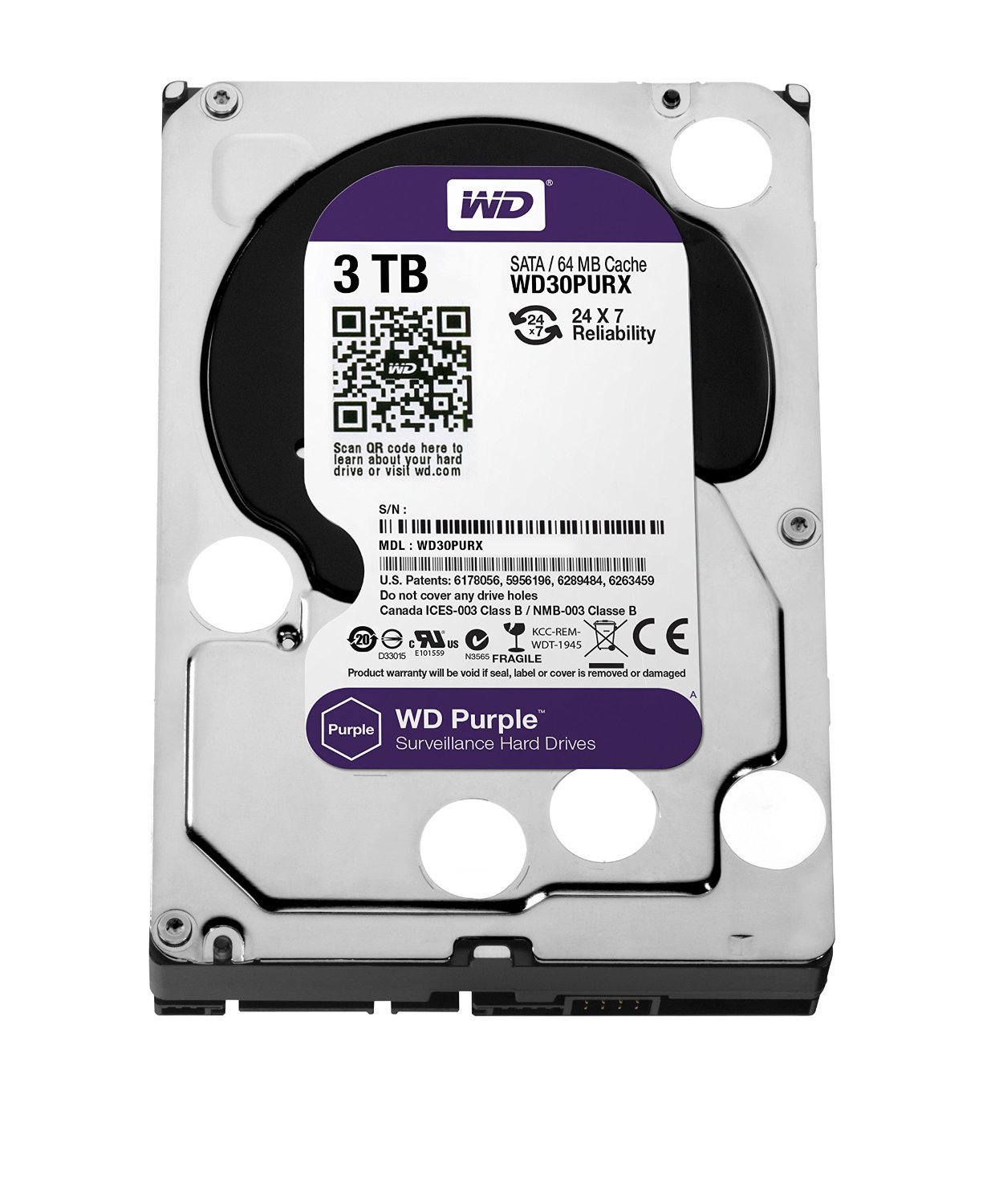 HD WD30PURX 3TB 64MB WD PURPLE SATA6Gbs