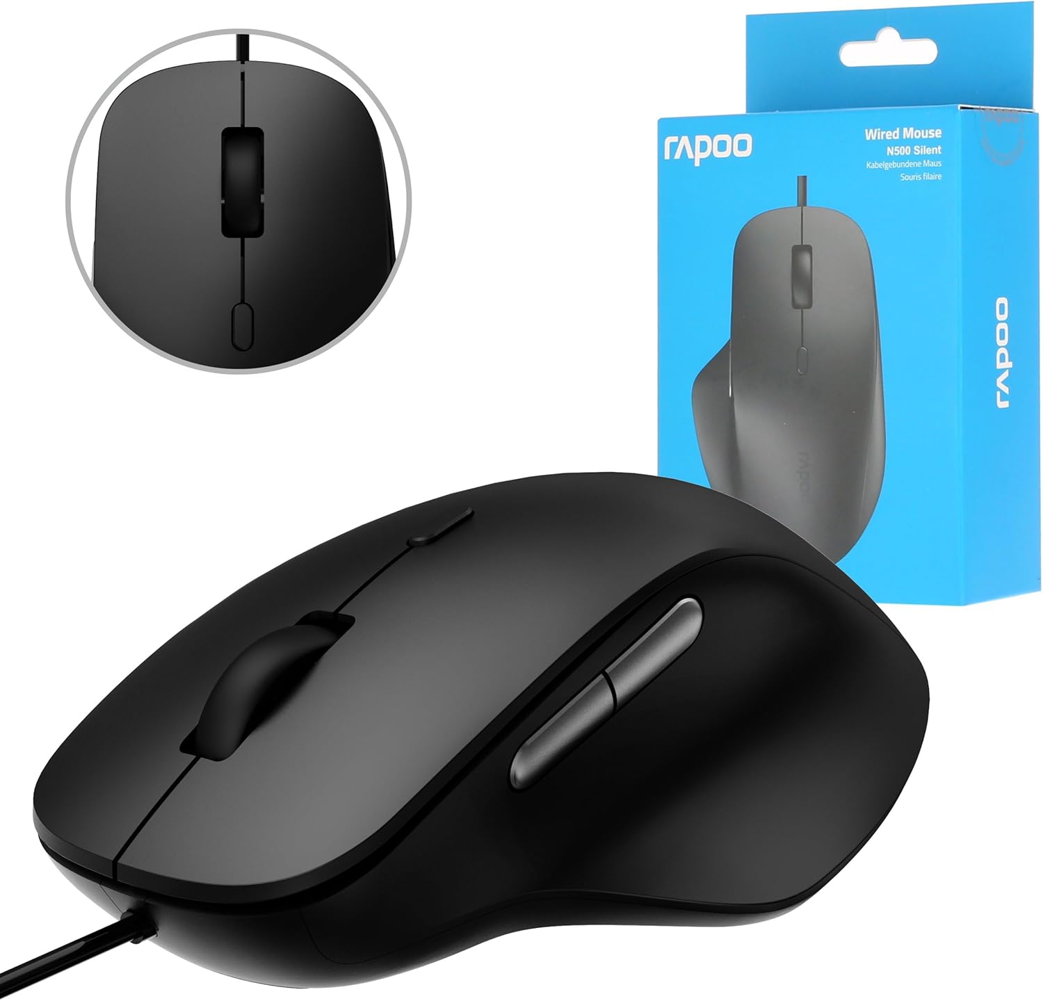 MOUSE RAPOO M500 SILENT NERO USB