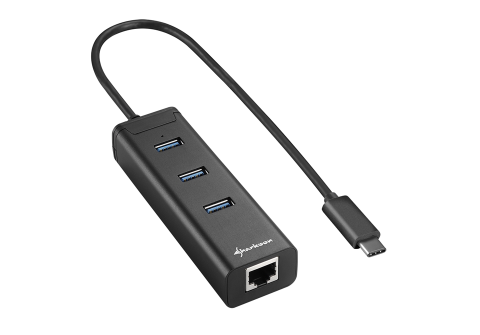 LAN TYPE-C SHARKROON + HUB 3P USB3.0