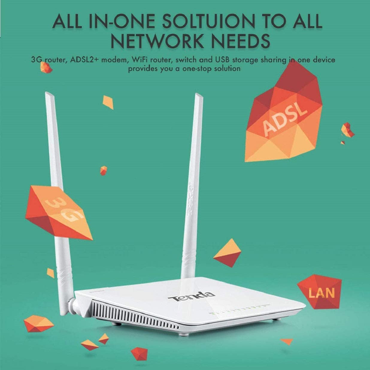 MODEM ROUTER TENDA ADSL +3G LTE 300M