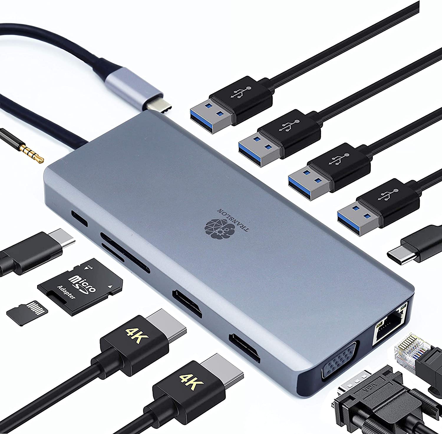 ADAT. TYPE-C  HDMI X2 LAN SD VGA USB 3.0 