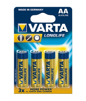 BATTERIA LONGLIFE AA 4 PEZZI VARTA