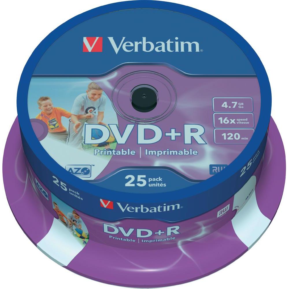 DVD+R VERBATIM 16X 4.7GB 25PZ PRINT