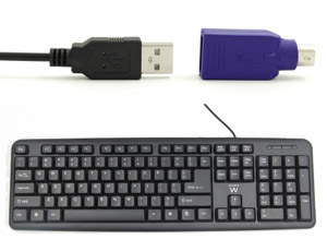 TASTIERA EWENT EW3108 USB + PS2 NERA