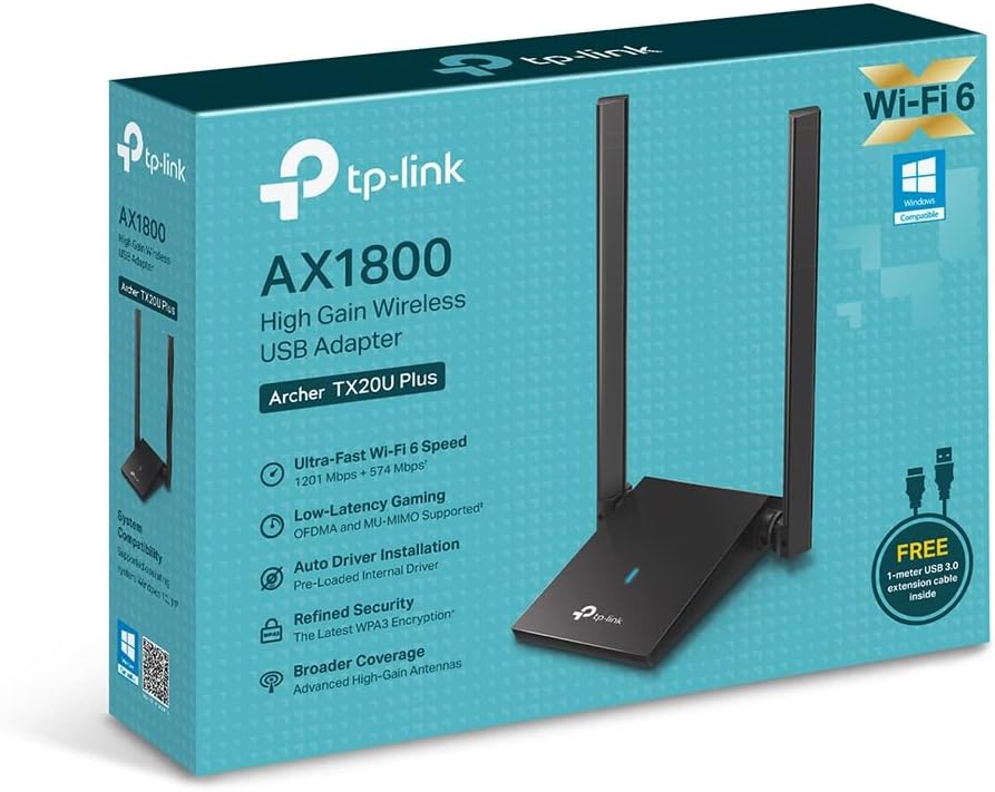 TP-LINK ARCHER TX20U PLUS WIFI 6 AX1800