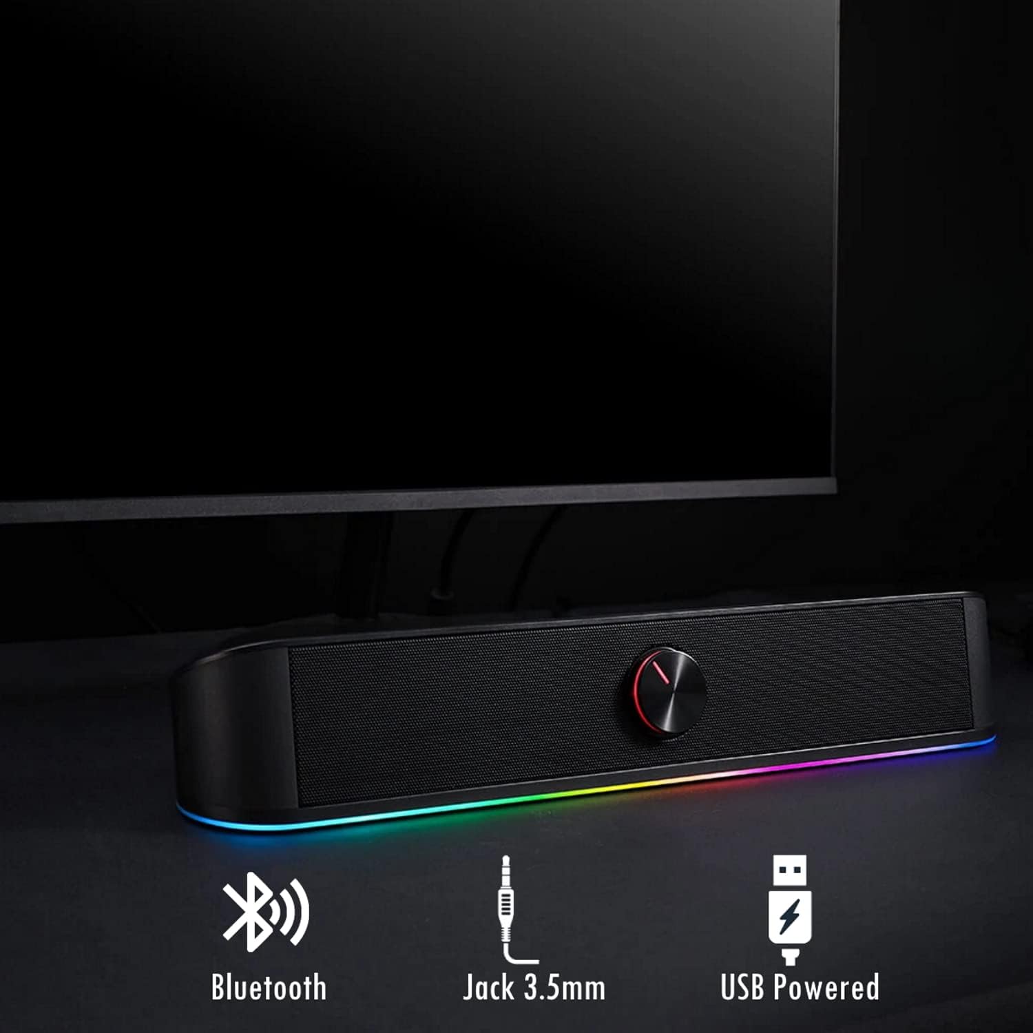 SOUNDBAR EWENT BT USB 12W RGB EW3525