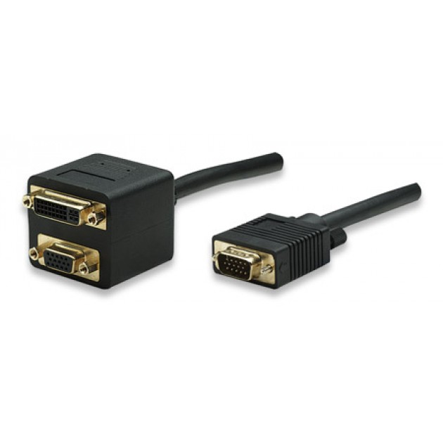 CAVO SPLITTER VGA/ 1xDVI-I F+VGA PASSIVO