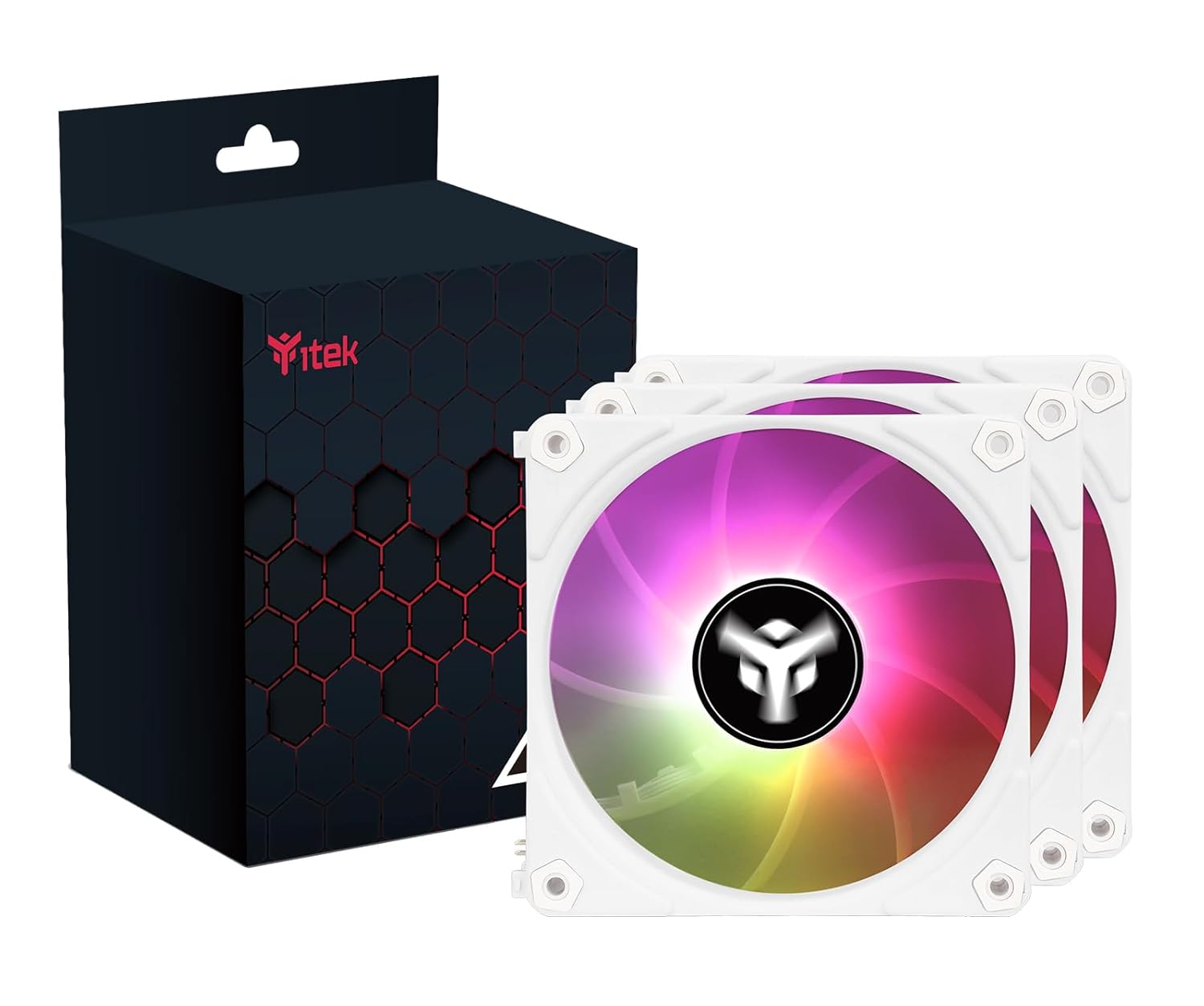 ITEK KIT FAN ARGB SYNC 3PIN BIANCO & NERO 