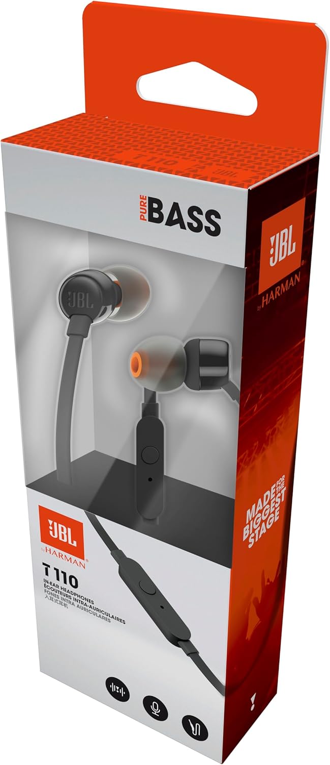 CUFFIE JBL T110 MIC NERO UNIV