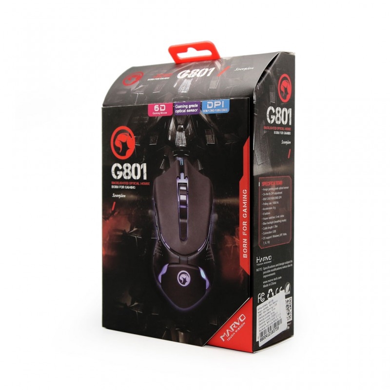 MOUSE GAMING MARVO G801 USB 6D 2800 DPI