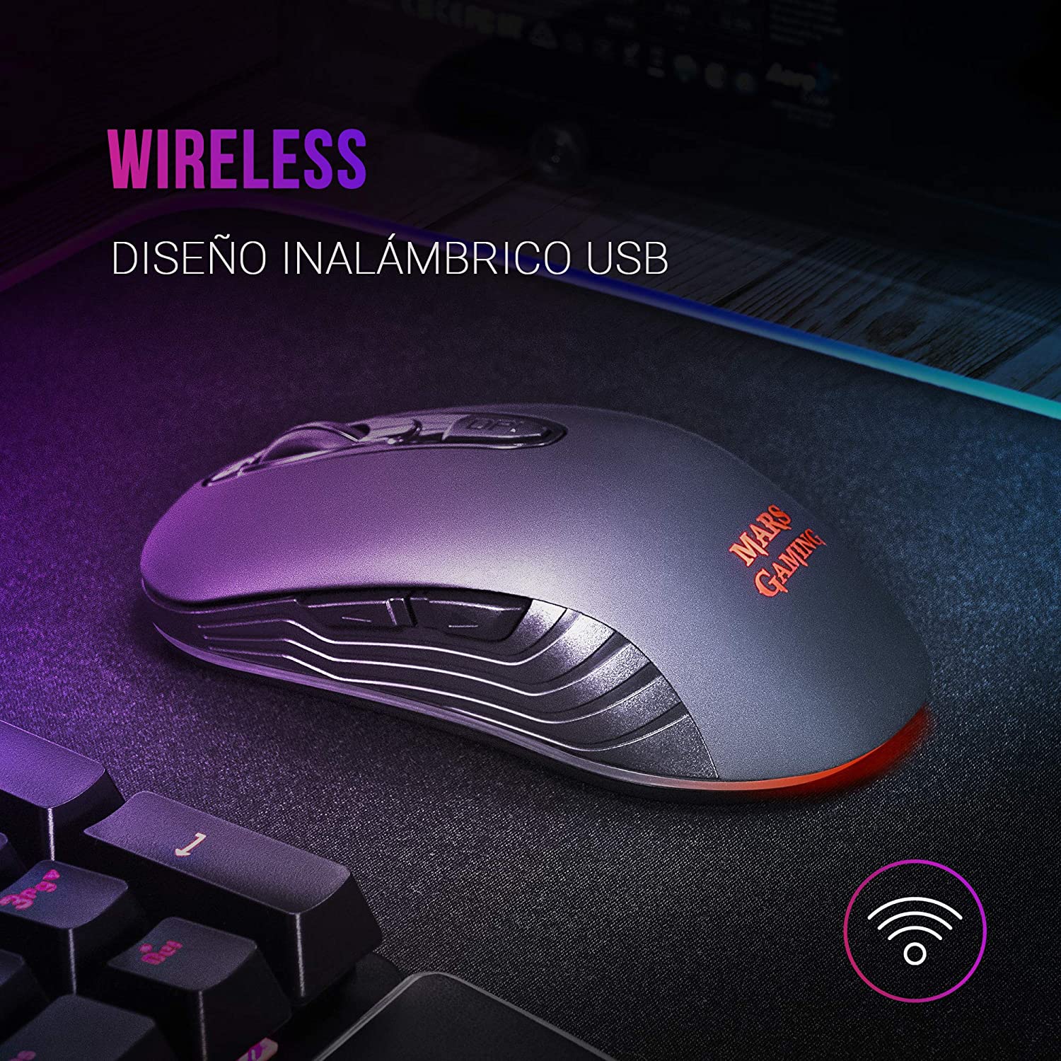 MOUSE MARS GAMING RGB MMW2 WI-FI USB