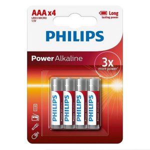 BATTERIE ALKALINE MINI STILO AAA 4PZ PHILIPS