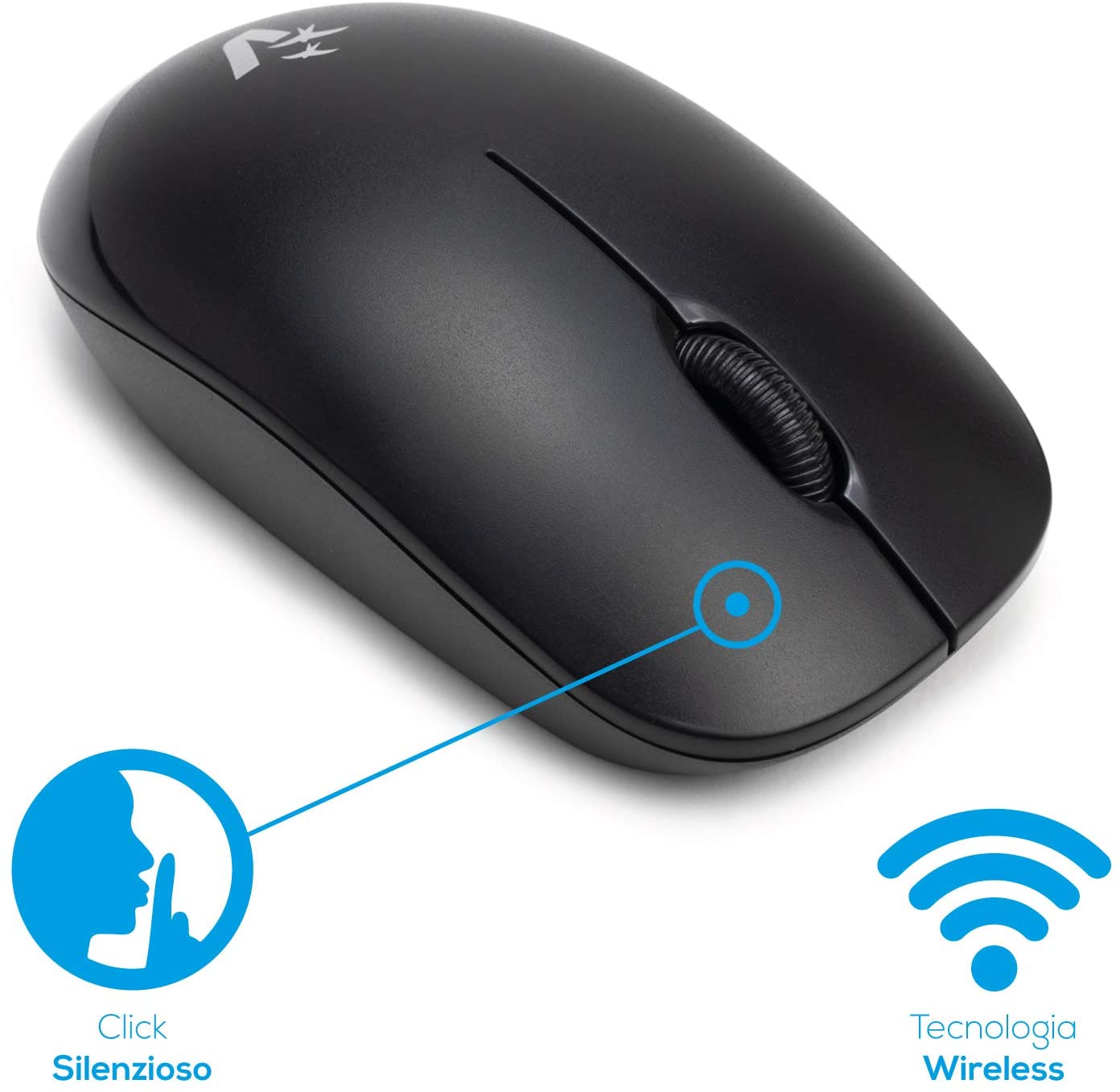 MOUSE WIRELESS 1600DPI SILENT USB MW-07